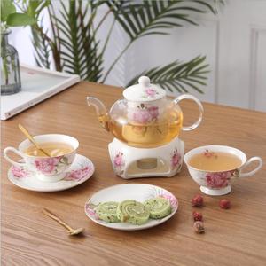 Flower <strong>Teapot</strong> Heat Resistant Bone China Warmer Green Flower Glass <strong>Teapot</strong> <strong>Set</strong> - Product Image 3