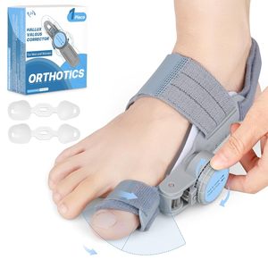 <span class=keywords><strong>Corrector</strong></span> de Juanetes para Mujeres <span class=keywords><strong>y</strong></span> Hombres, Enderezador de Dedo Gordo del Pie, Perilla Ajustable, Ortesis de Nailon para Juanetes, Soporte Antideslizante para Alivio del Dolor - Product Image 1