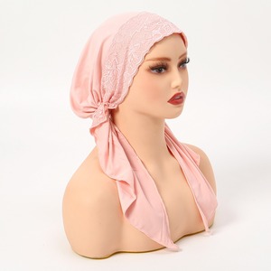 Nouveau chapeau incurvé en dentelle - Convient à toutes les saisons pour femmes, chapeau pull-over doux et respirant avec deux queues, style chapeau d'<span class=keywords><strong>avion</strong></span> - Product Image 5