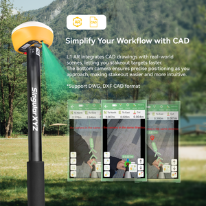 Récepteur de topographie AR SingularXYZ L1 Haute Précision GNSS RTK avec Repérage AR 60 °   Module de mesure d'inclinaison IMU pour la cartographie de chantier - Product Image 4