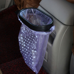 Car Trash Can Clip On Round Plastic Waste Bin For Car Interior Door Hanging Storage Solution - Product Image 2