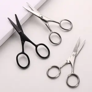 Professional Grooming Scissors Round Head Safe Design for Eyelashes Nose Eyebrow Trimming Small Scissor Curved Cutting Hair
