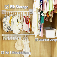 Attaches de rangement en plastique pour armoire, sans perçage, pour chapeaux, bavoirs, serviettes, rideaux, organisateur de rangement domestique