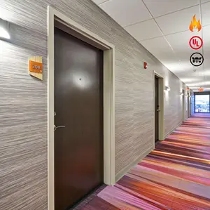 USA Hotel UL terdaftar 20 menit/45 menit/60 menit tahan api pintu hotel kamar inti padat dicat pintu kayu untuk konstruksi hotel baru