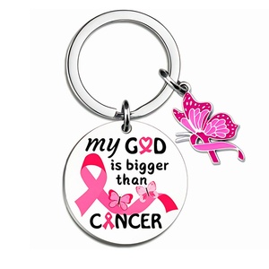 Llavero espiritual para mujer, accesorio de concienciación sobre el cáncer de páncreas/óvares/vejiga, regalo para supervivientes, mi Dios es más grande que el cáncer - Product Image 2