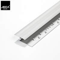 Profilé de transition de seuil de porte intérieur argenté pour usage commercial et hôtelier, bande de transition pour carrelage céramique