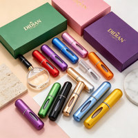 Flacons de parfum portables en aluminium de 5 ml pour voyage, atomiseurs vides rechargeables, mini cosmétiques métalliques avec pompe pulvérisatrice et joint d'étanchéité