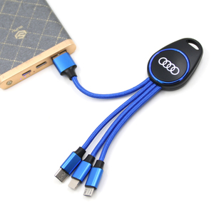 <span class=keywords><strong>Adaptateur</strong></span> de câbles de charge USB multifonctionnel pour porte-clés, ensemble d'adaptateurs de câbles de charge LED 3 en 1, chargeur de câble de voyage pour porte-clés - Product Image 2