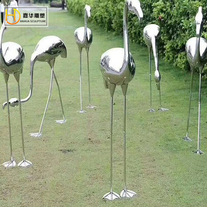Jiahua <b>Flamingo</b> Stainless Steel Sculpture Outdoor Floor Mount Animal Figure Decoration for Garden Villa Courtyard <b>Hotel</b> - Product Image 2