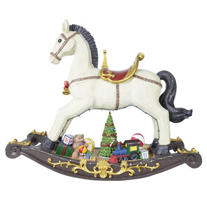 Cheval à bascule musicale en résine, avec 8 sonneries, décoration personnalisé <span class=keywords><strong>de</strong></span> vacances, <span class=keywords><strong>de</strong></span> noël, vente en gros, nouveauté, - Product Image 2