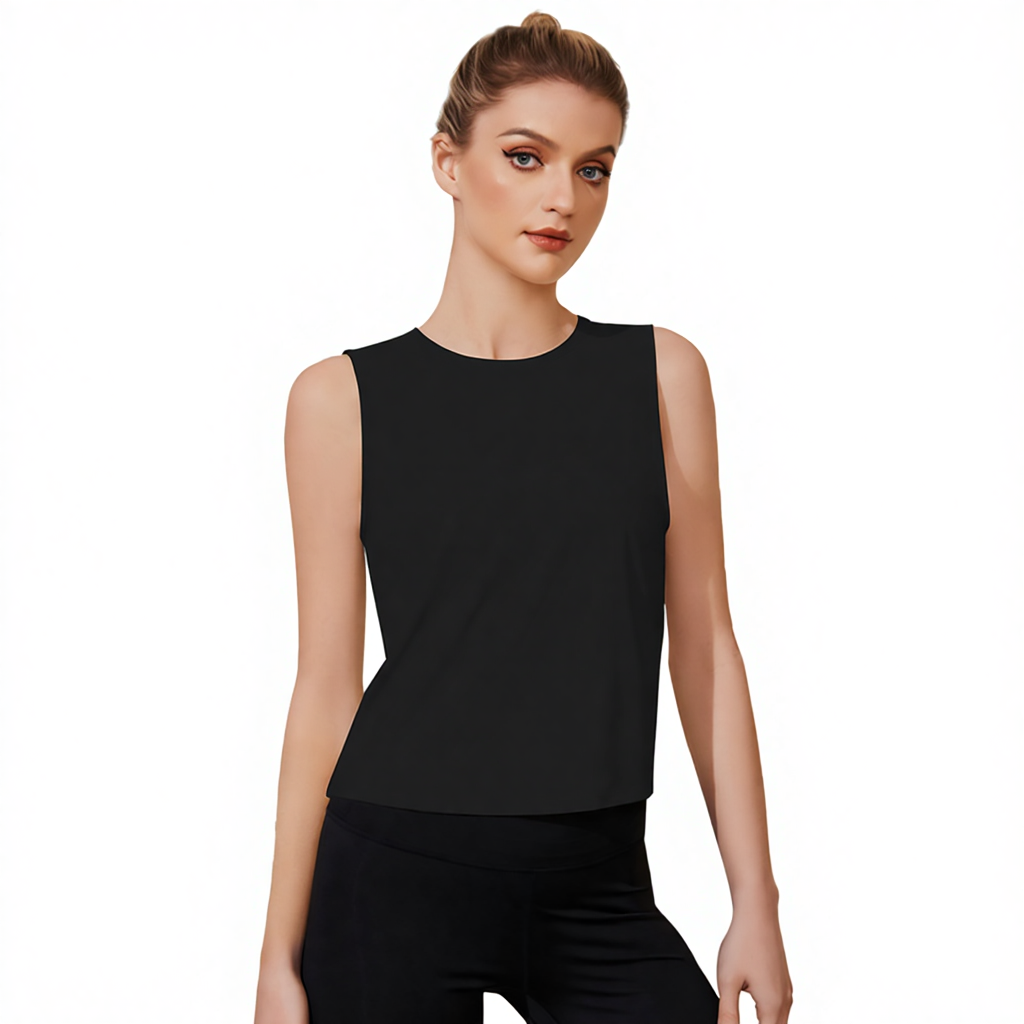 Women's Breathable Lightweight Eco-Friendly Ice Silk Yoga Sports Top Nude Quick-Drying Sweat-Absorbing Tank Top Loose Front