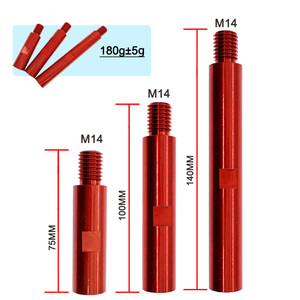 Tige d'extension en alliage d'aluminium rouge M14 de 75 mm, 100 mm, 140 mm pour polisseuse rotative et meuleuse - Product Image 2