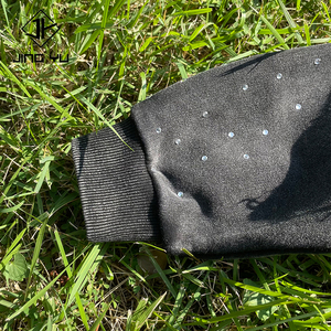 Sweat à capuche zippé personnalisé pour homme, épais, délavé, vieilli, déchiré, avec impression DTG, strass et effet délavé à l'acide - Product Image 3