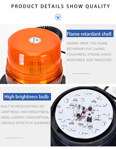 Luces de Baliza Intermitentes con Alarma LED CHYAWE YW-5095 con Cable Enrollado Magnético de 16' Material de PC/ABS Alimentación Externa para Vehículos Camiones - Product Image 5