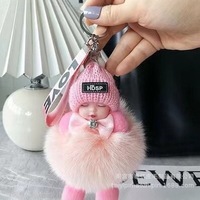 Porte-clés poupée en fourrure de renard mignon YHY, accessoire cadeau d'anniversaire