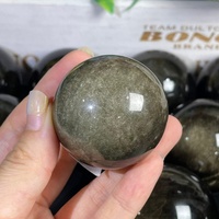 Vente en gros de boules de cristal naturelles artisanales de haute qualité, sphère d'obsidienne dorée pour la décoration et les cadeaux