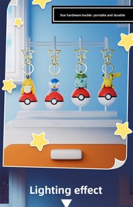 Porte-clés en PVC authentique style lumineux, breloque de sac sous licence Pokémon, thème Poké Ball, fabriqué en Chine - Product Image 6