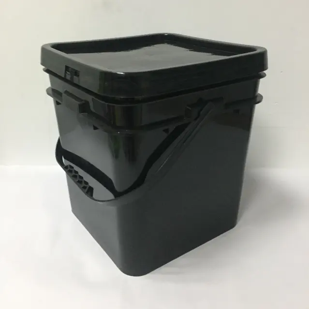 5 Gallon 20L black square bucket plastic pail bucket plastic