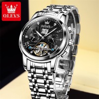 Montre OLEVS 9910 Originale pour Homme, Montre de Sport Creuse de Luxe de Grande Marque, Montre-Bracelet à Quartz Étanche et Tendance