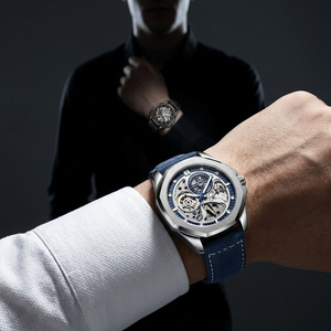 <span class=keywords><strong>Montre</strong></span> automatique pour homme, style affaires, avec cadran ajouré, mouvement <span class=keywords><strong>suisse</strong></span>, bracelet en cuir véritable, <span class=keywords><strong>montre</strong></span> mécanique tourbillon <span class=keywords><strong>personnalisée</strong></span>, vente en gros - Product Image 6