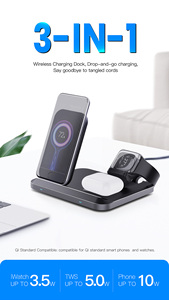 Station de <span class=keywords><strong>charge</strong></span> sans fil magnétique antidérapante en gel de silicone 3 en 1 5W pour smartphone, montre et écouteurs TWS DW08 - Product Image 3