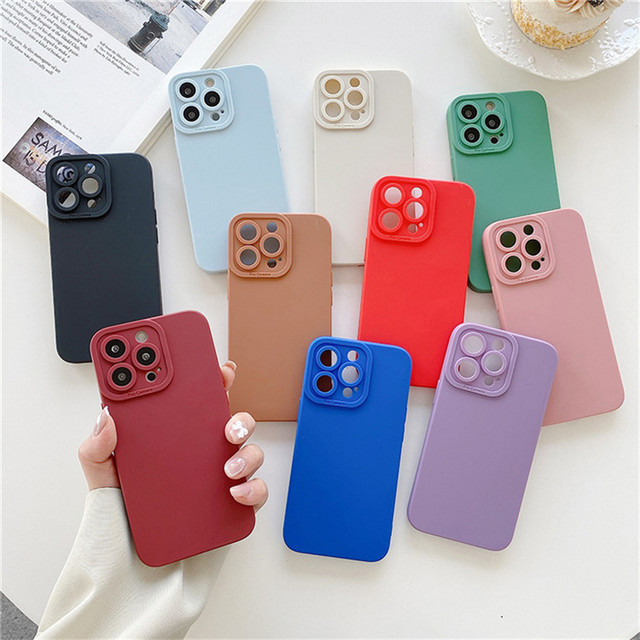 Wholesale Camera Protective Candy Color Soft Silicone Phone Case for iPhone 17 16 15 14 13 Pro Max 11 12 XR Shockproof Cover