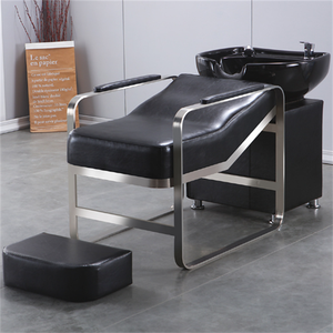 Lit de shampooing de salon de luxe pour salon de coiffure avec lavabo en céramique, design portable - Product Image 2