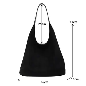 Sacs à bandoulière décontractés en similicuir suédé de haute qualité, grande capacité, simples, pour femmes, mode polyvalente, fourre-tout classique pour soirée - Product Image 2