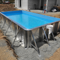 Piscine hors sol modulaire sur mesure en acier inoxydable, grande piscine extérieure pour la famille, la maison, le jardin