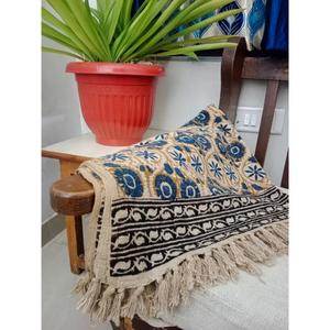 High Quality Handcrafted Premium 100% Cotton <b>Throw</b> <b>Blanket</b> Printed Tassels Lightweight All-Season Home Decor - Product Image 2