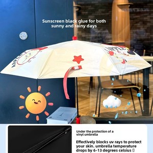 <span class=keywords><strong>Parapluie</strong></span> pliant pour enfants anti-UV, motif personnalisable à peindre soi-même, trois plis, idéal pour les voyages, vente en gros usine - Product Image 3
