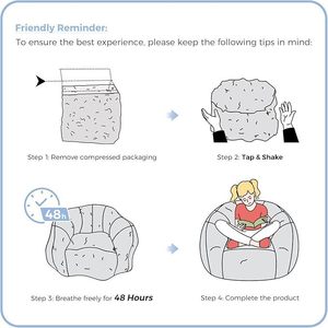 2026 OEM Fauteuil pouf moderne compressé pour enfants, confortable pour les tout-petits - Product Image 4