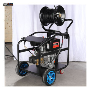 Déboucheur de tuyaux haute pression Diesel 190 200B avec réservoir de 25L, élimine la graisse, les cheveux et les obstructions des tuyaux résidentiels et commerciaux - Product Image 1