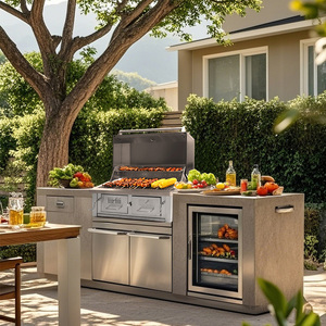 Haut de gamme robuste Premium luxe construit <span class=keywords><strong>en</strong></span> acier inoxydable 304 cuisine extérieure maison maison maison jardin fête <span class=keywords><strong>charbon</strong></span> de bois <span class=keywords><strong>barbecue</strong></span> - Product Image 2
