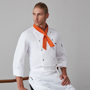 Chất Lượng Cao Unisex Đồng Phục Đầu Bếp Khách Sạn Nhà Bếp Làm Việc Quần Áo Đầu Bếp Nhà Hàng Đồng Phục Nấu Ăn Áo Sơ Mi Áo Khoác + Tạp Dề - Product Image 4