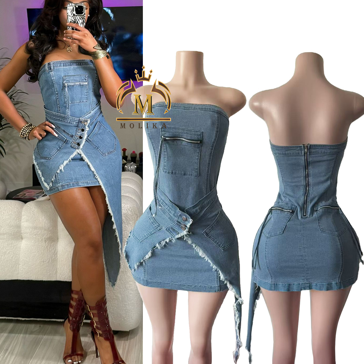 Trending Dress Wear Denim Women - Stylish & Durable