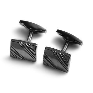 Mancuernillas de Diseño Clásico, Estilo Francés, Color Negro, Textura Alta, Accesorio de Moda - Product Image 2