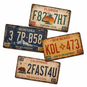 Targhe Vintage Personalizzate, Insegna in Metallo con Stampa UV Effetto Ruggine, Oltre 50.000 Design per Decorazione di Garage, Man Cave e Casa - Product Image 1