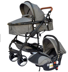 Poussette pour bébé 3 en 1 Landau de luxe pour nouveau-né Landau avec siège <span class=keywords><strong>auto</strong></span> Chariot paysage haut Voiture 360 Rotation bébé Poussette Shell - Product Image 3