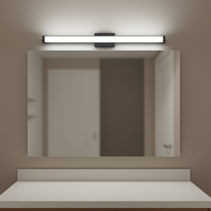 Luminaire de salle de bain moderne à LED de 33 pouces, 18W, noir, 6000K, blanc froid, montage en surface, lampe de miroir en aluminium - Product Image 2