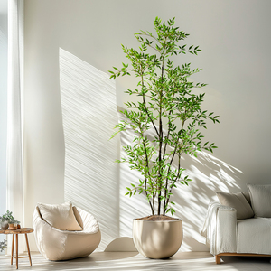 Durable intérieur/extérieur décoratif artificiel <span class=keywords><strong>bambou</strong></span> qualité plastique palmier verdure mariage maison décor qualité artificielle - Product Image 4
