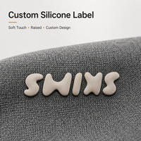Étiquettes de vêtements en silicone caoutchouc, logo thermocollant, étiquette en silicone à transfert thermique, vente en gros, étiquette en PVC souple lavable, étiquette de soin en caoutchouc, étiquette de vêtement