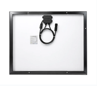 Panneau solaire fixe 75W à cadre en aluminium noir, module PV monocristallin 12V en verre 670x555mm, panneau solaire hors réseau pour camping-car et marine