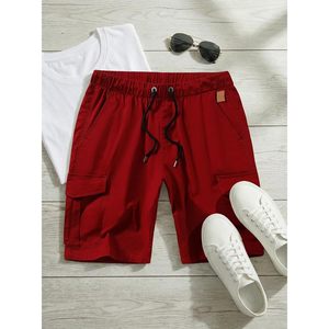 FOXA Mens Casual Cargo Shorts Cotton Drawstring Stretch Summer Beach Shorts With 5 Pockets - Product Image 6