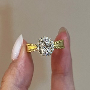 Nuevo Anillo de Alta Gama con Circonita <span class=keywords><strong>Esmeralda</strong></span> Chapado en Oro, en Forma de Huevo de <span class=keywords><strong>Paloma</strong></span>, para Fiestas de Mujeres - Product Image 4