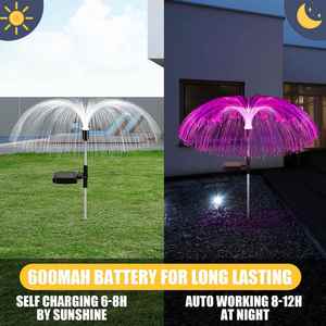 Lámpara de Fibra Óptica con Forma de Medusa, Resistente al Agua IP65, Lámpara Solar LED para Decoración de Jardín y Césped, Lámpara de Fibra de Vidrio - Product Image 3