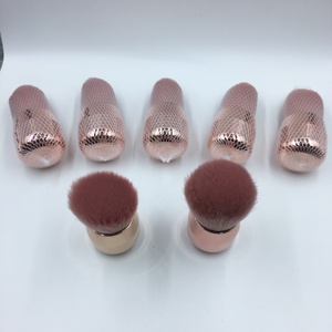 Pinceau à ongles en nylon en gros, manche métallique, tête champignon douce, dégradé or champagne, pour gel pailleté - Product Image 6