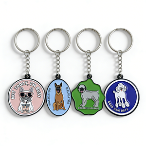 Bulk Custom Cartoon Dog Zinc Alloy Keychain UV Printing Charm Wholesale for Corporate Events Party Favors Giveaways