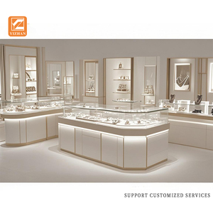 Usine directe vitrine de bijoux en MDF personnalisée avec compteur amovible bande lumineuse LED compteur de verre pour affichage de masse Jade - Product Image 4