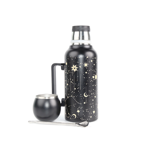 Taza de Mate de Acero Inoxidable de Doble Pared de Gran Capacidad (1300 ml) para Sudamérica con Bombilla y Contenedor para Té - Product Image 4